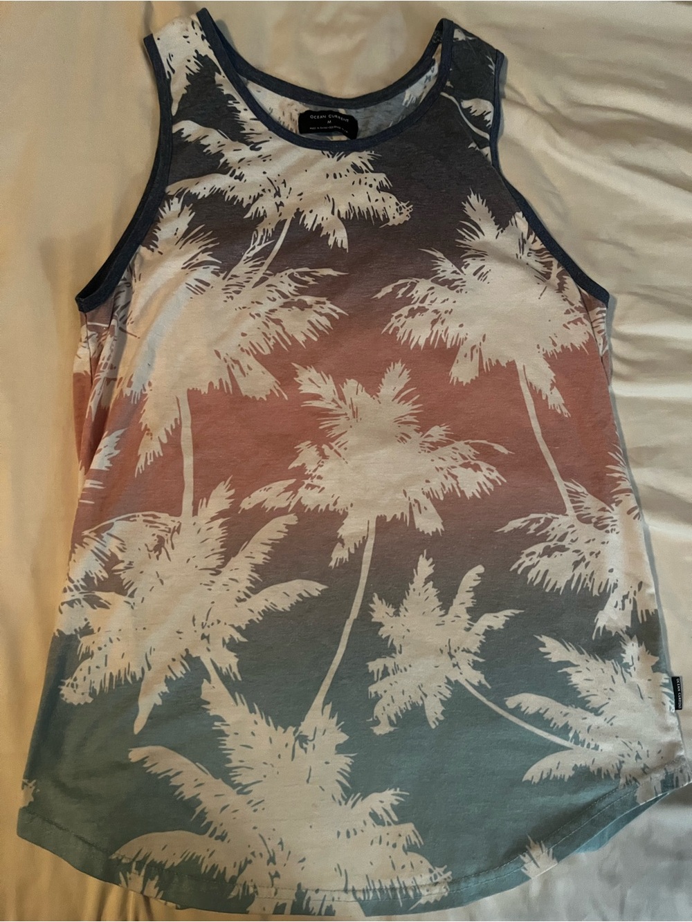 Ocean Current Men’s Gradient Palm Tank - Blue/Pink/White